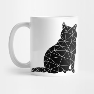 A round cat sits and looks around, Cat Geometric for Light Mug